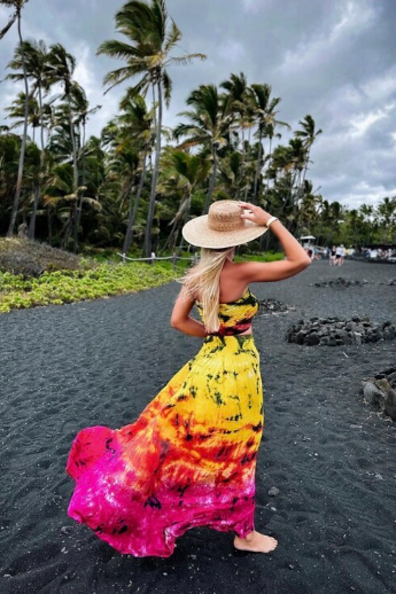 Tie dye hippie sales skirt