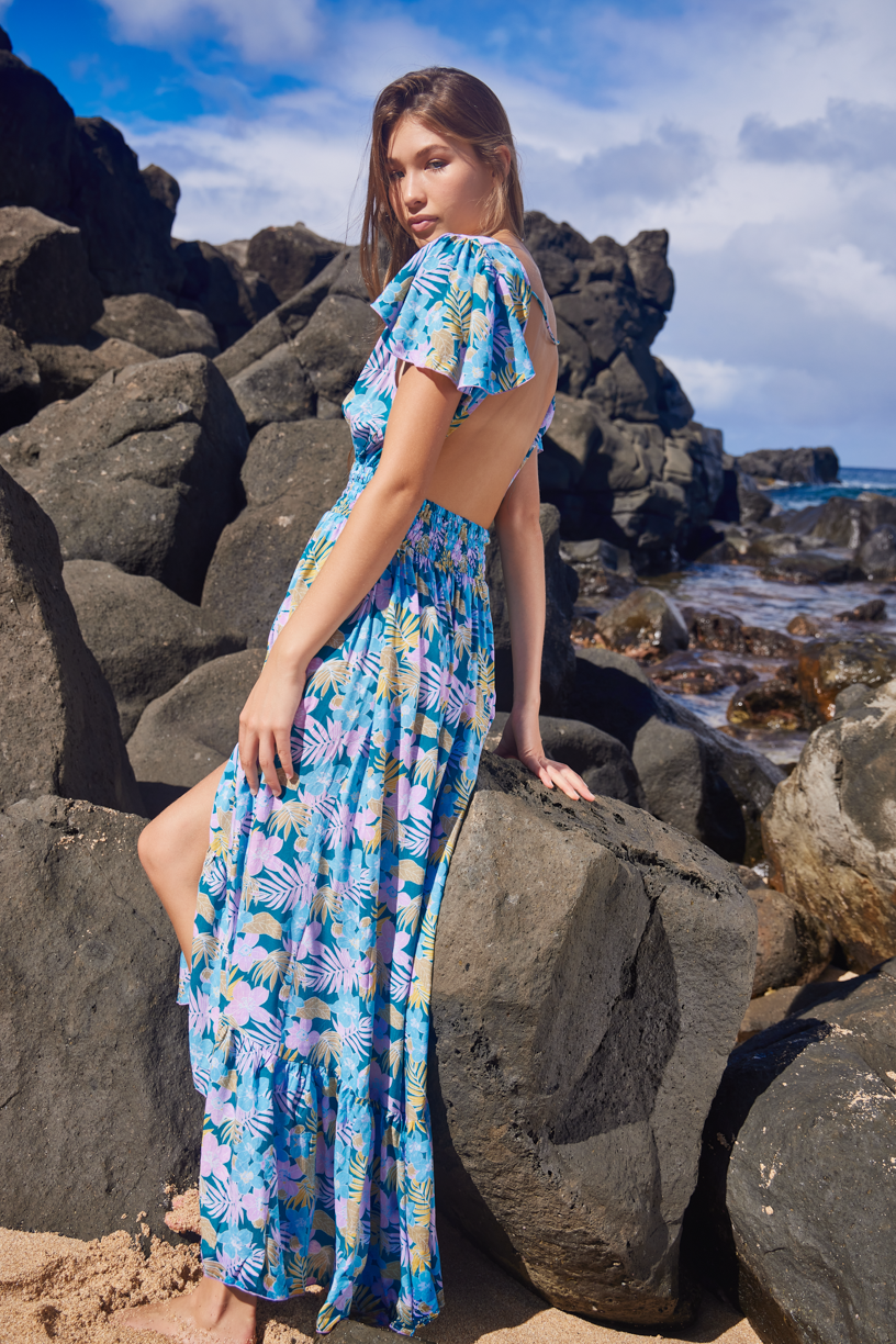 Petite hawaiian top maxi dress