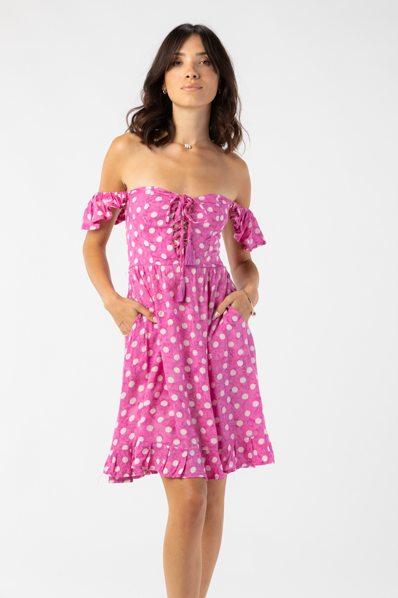 Oasis polka sales dot ruffle dress