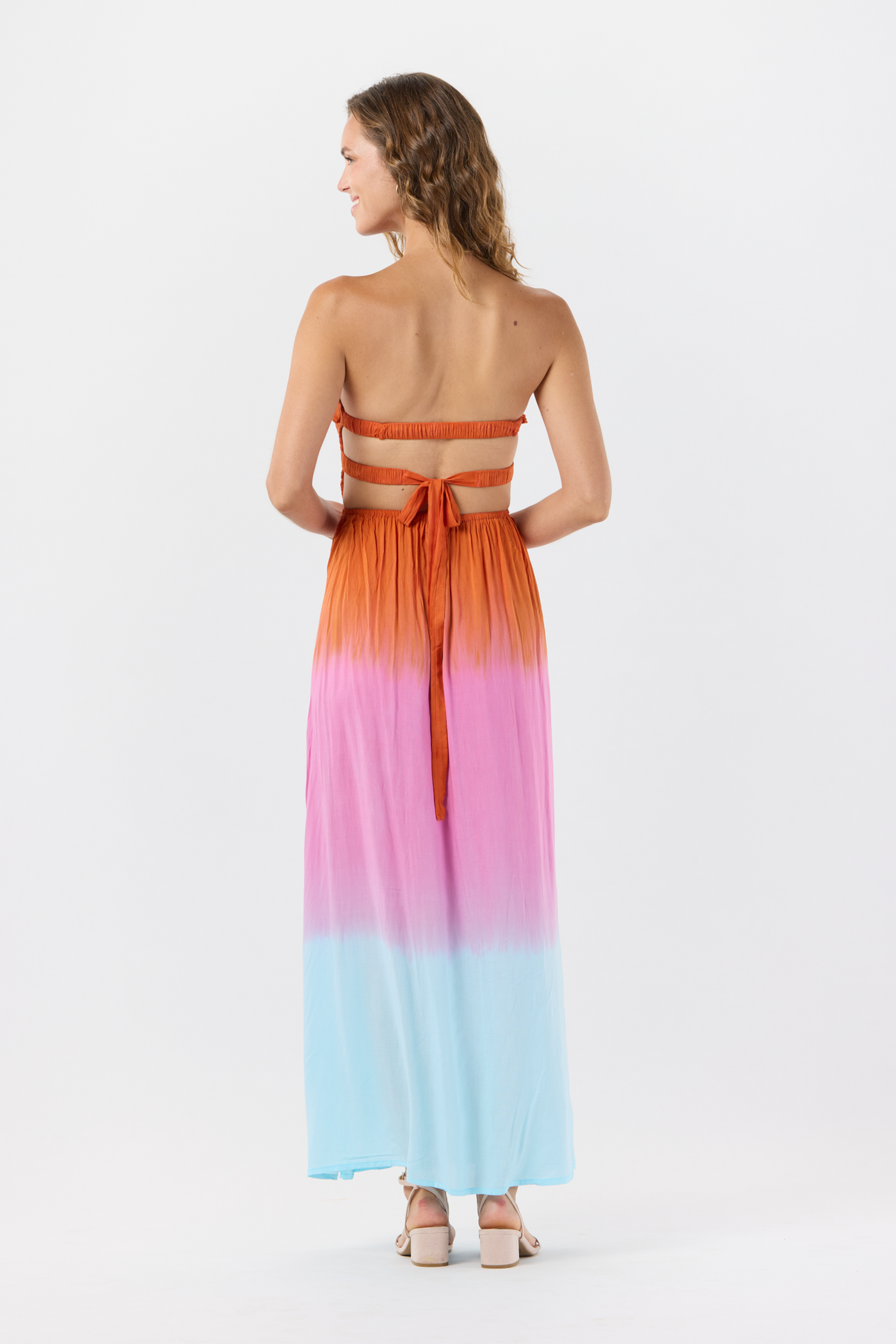 KAREN MILLEN*カラーブロック ティアード ホルターマキシドレス 国内発・関税込!! KAREN MILLEN*ホルター ロゼットマキシドレス