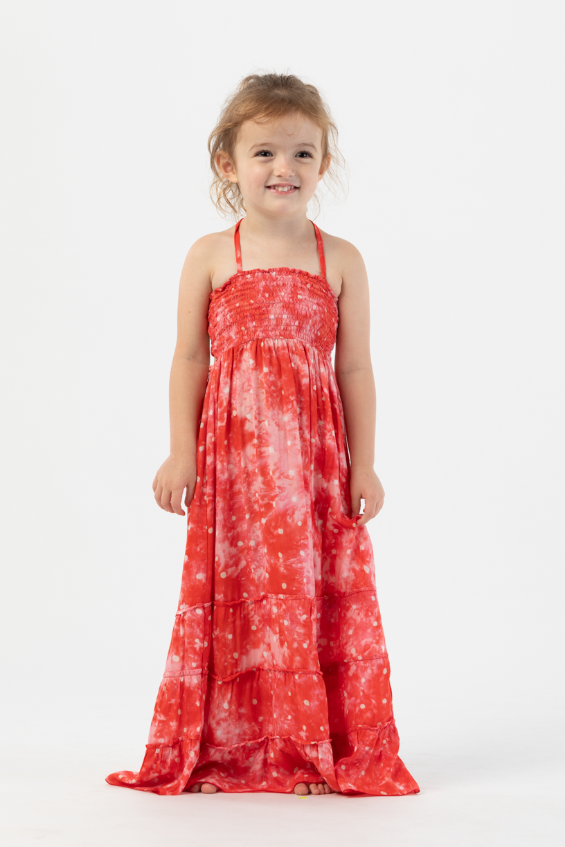 Kids Bellini Dress | Hawaiian Apparel & Beachwear | Batik Ditsy Dots Red | Size 2-4 | Tiare Hawaii Kids Bellini Dress | Hawaiian Apparel & Beachwear | Batik Ditsy Dots Red | Size 2-4 | Tiare Hawaii