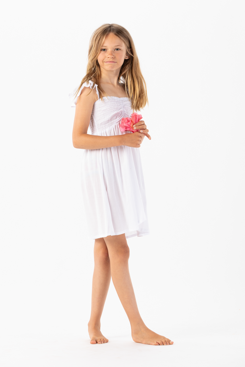 white dress pink shoes Tiare Hawaii Girls' Hollie Dress - Little Kid, Big Kid - White