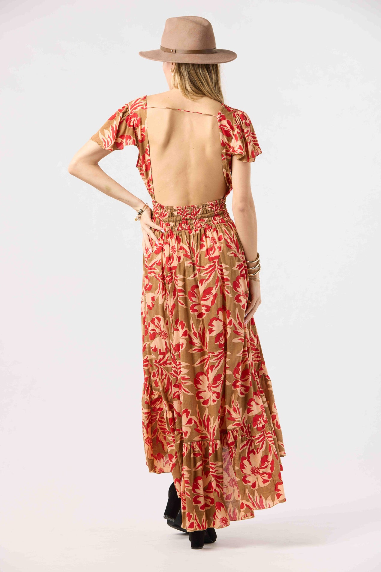 beach off shoulder dress Boho Off Shoulder Floral Maxi Dress – Blue Strapless Summer Dress Women's Boho Fashion in Dark Blue | XL main image 0