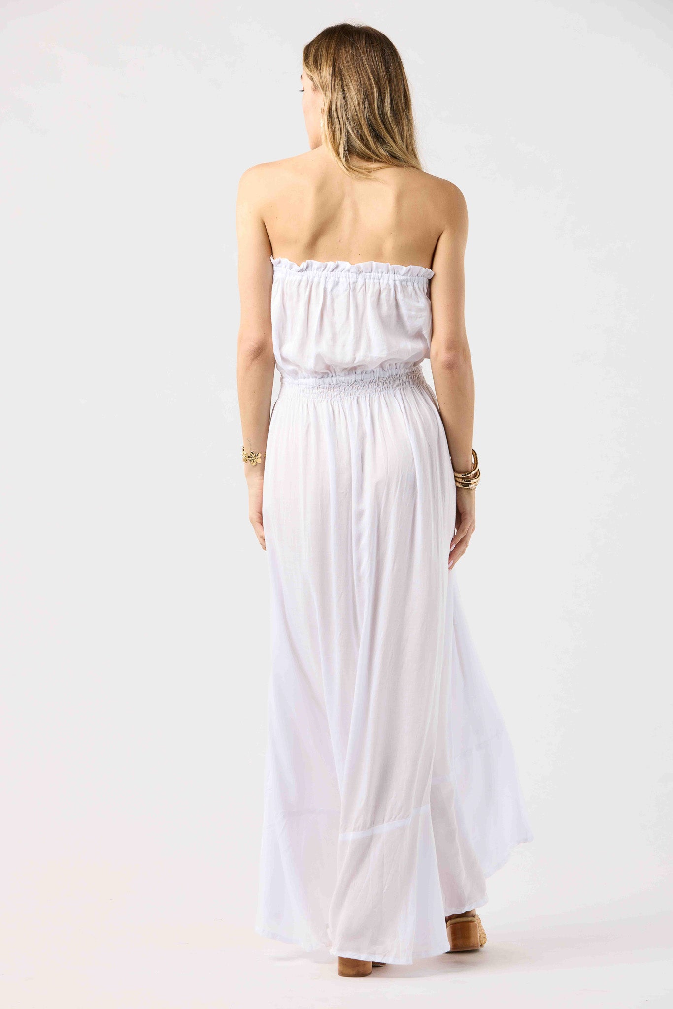 kinera maxi dress white KINERA MAXI DRESS - WHITE