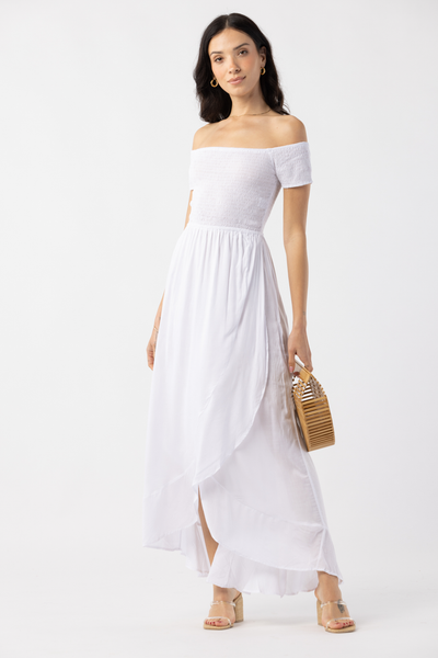 Tiare Hawaii Pez Cantina high quality Maxi Dress S/M in White Rayon $105