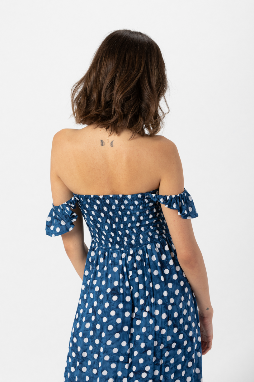 Oasis navy top polka dot dress